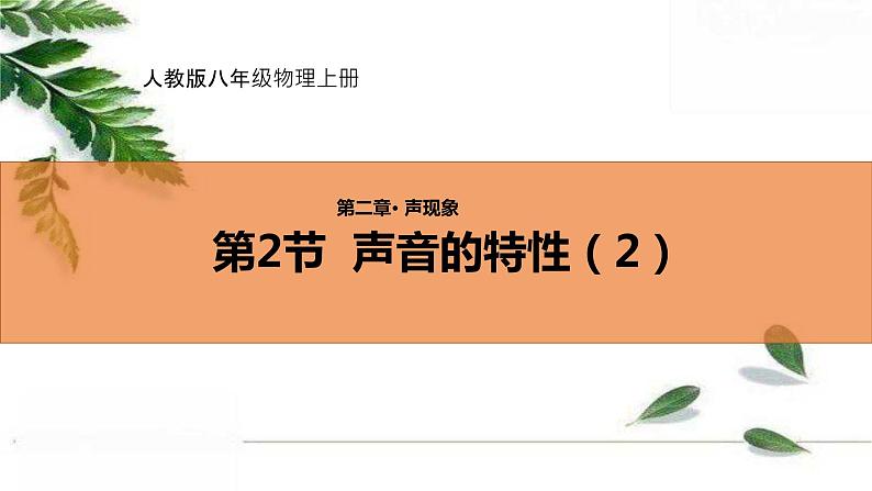 人教版初中物理八年级上册2.2 声音的特性（2） 课件第1页