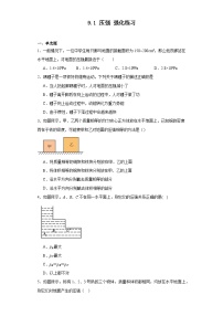 初中物理人教版八年级下册9.1 压强同步测试题