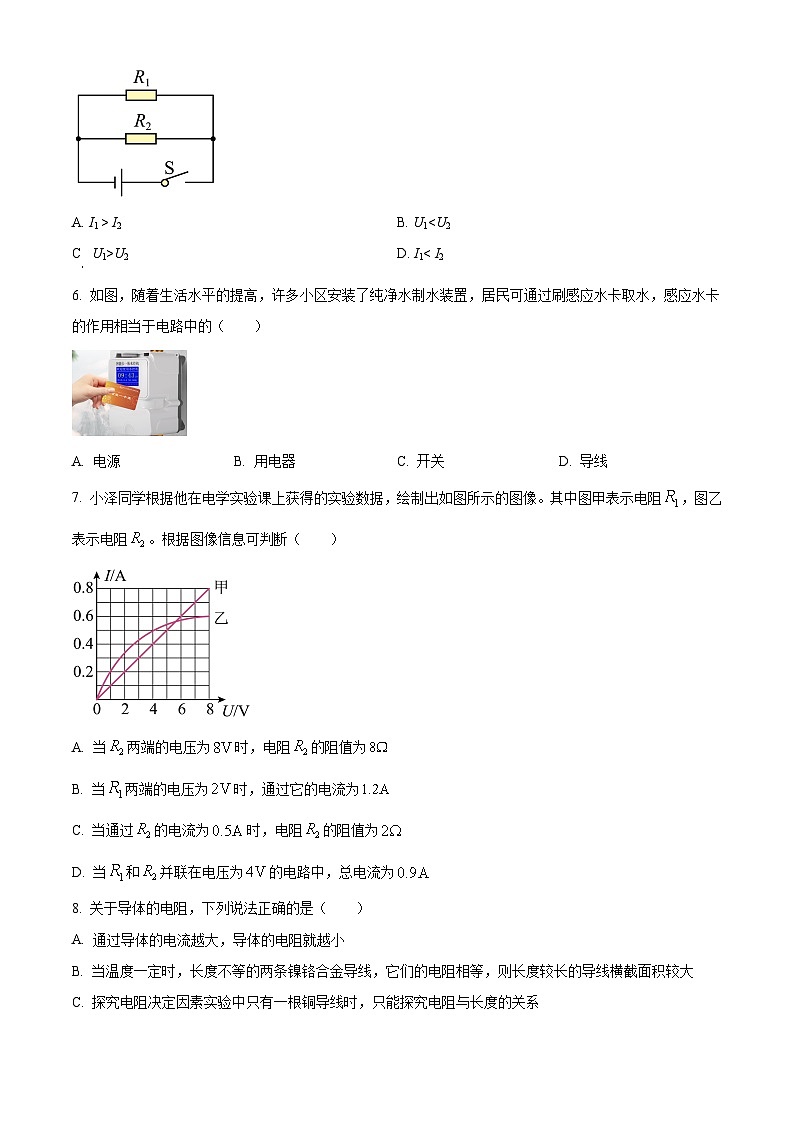精品解析：甘肃省陇南州康县2023-2024学年九年级上学期期末物理试题（原卷版）第2页