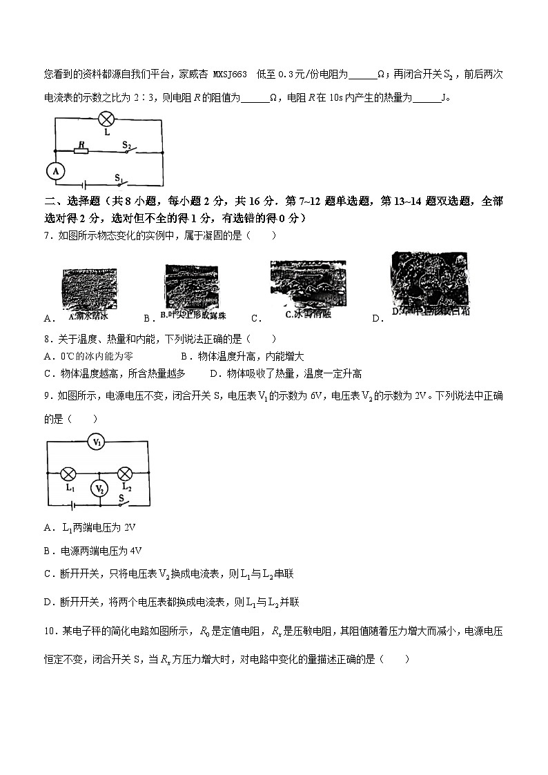 06，河南省安阳市林州市2023-2024学年九年级上学期12月月考物理试题第2页