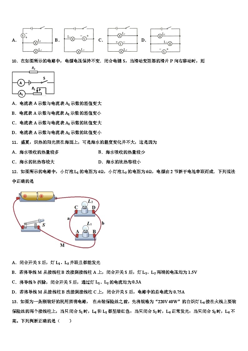 天津市2024年九年级寒假物理综合解题能力提升试题第3页