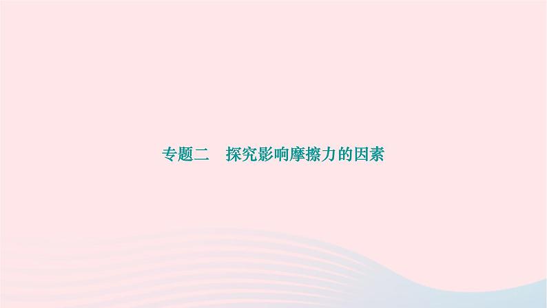 2024八年级物理下册第八章运动和力专题二探究影响摩擦力的因素作业课件新版新人教版第1页