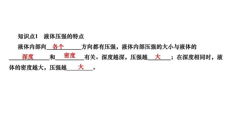 2024八年级物理下册第九章压强第2节液体的压强第1课时液体压强的特点及大小作业课件新版新人教版03