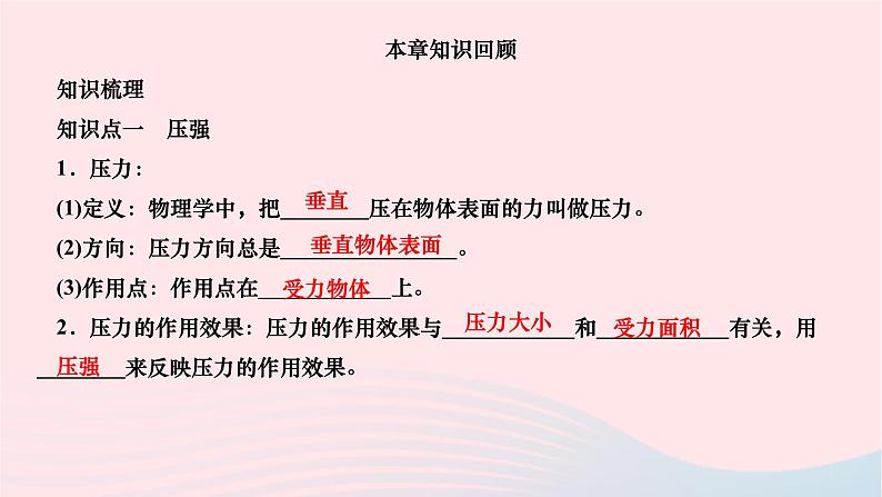 2024八年级物理下册第九章压强复习训练作业课件新版新人教版第2页