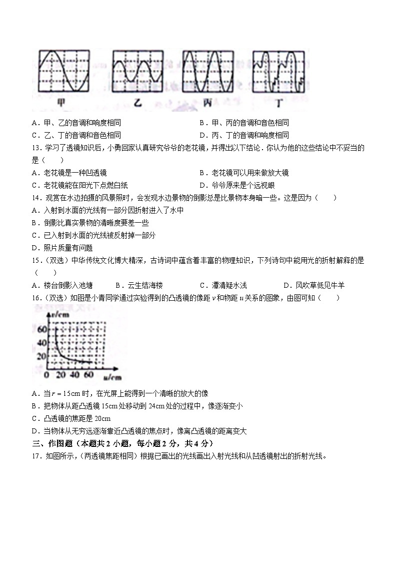 河南省平顶山市汝州市2023-2024学年八年级上学期12月月考物理试题第3页