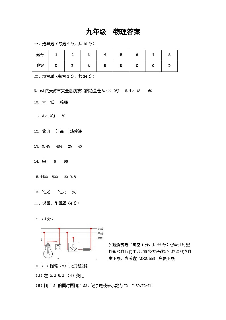 53，甘肃省武威第九中学2023－2024学年九年级下学期开学摸底考试物理试题(1)第1页