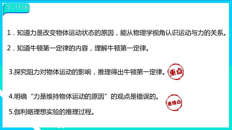 8.1 牛顿第一定律 第1课时  牛顿第一定律 课件-2023-2024学年人教版八年级物理下册03