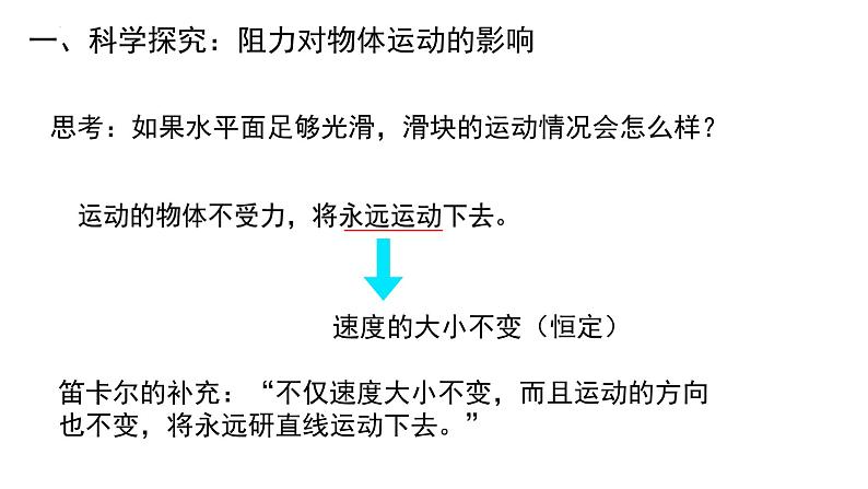 8.1牛顿第一定律课件--2023-2024学年人教版物理八年级下学期04