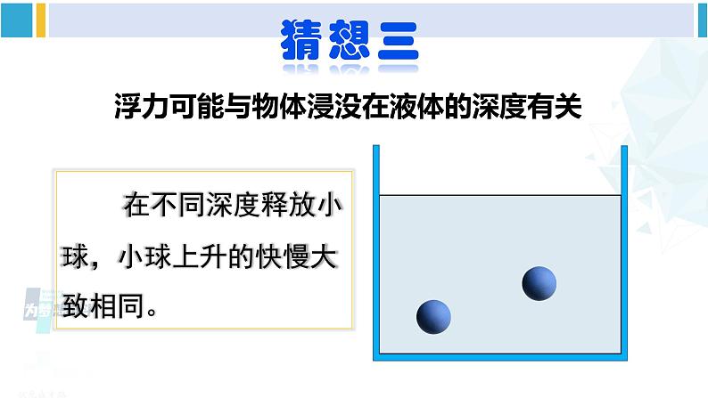 教科版八年级物理下册 第十章 流体的力现象 第一课时 探究影响浮力大小的因素（课件）第6页