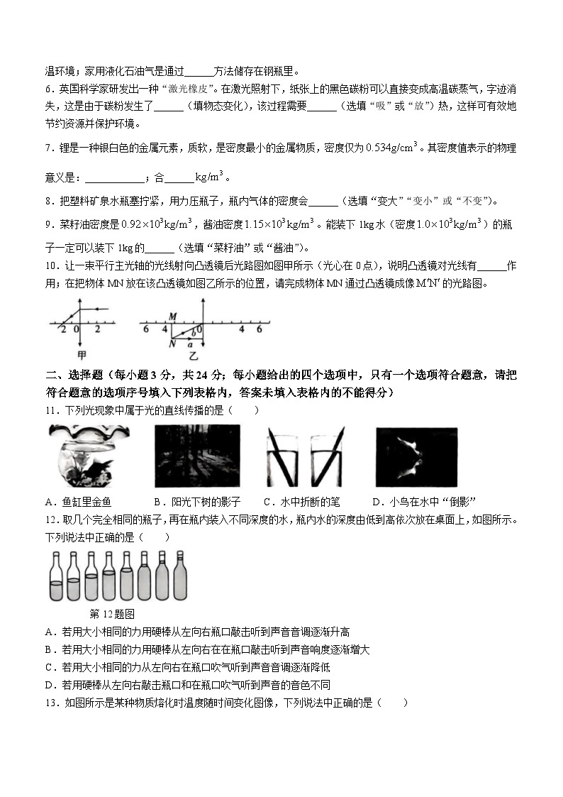 安徽省池州市名校2023-2024学年八年级下学期开学物理试题02