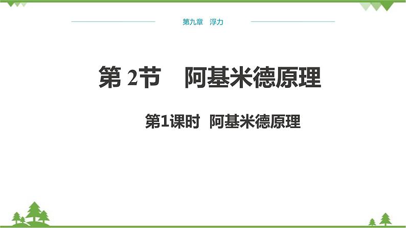 沪科版物理八年级下册 第九章浮力第二节阿基米德原理第一课时课件第1页