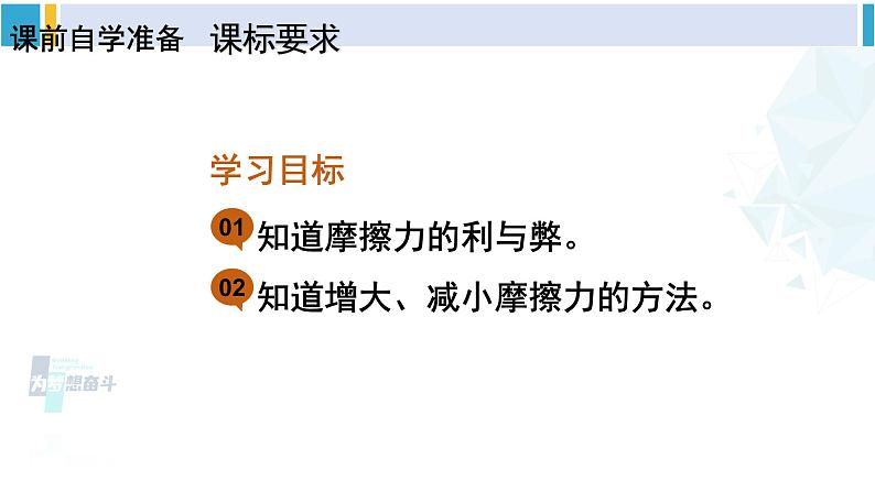 人教版八年级物理 下册 第八章 运动和力第二课时 摩擦力的综合应用（课件）第2页