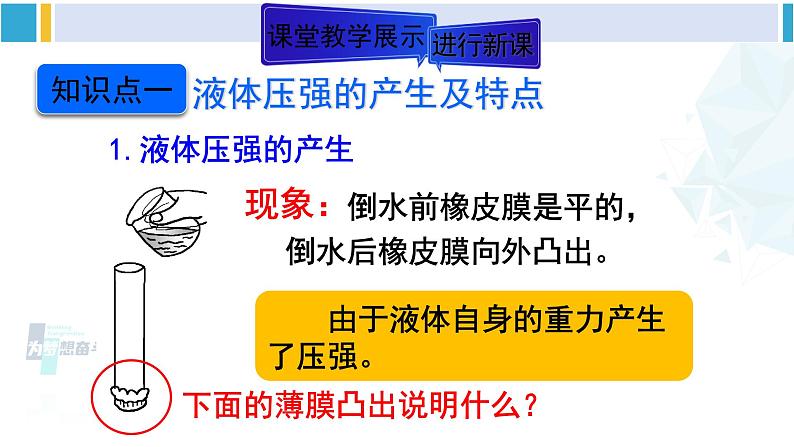 人教版八年级物理下册 第九章 压强 第一课时 液体压强的特点及大小（课件）第6页