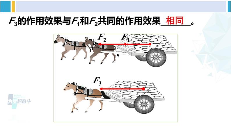 北师大版八年级物理下册 第七章 运动和力 第四节 同一直线上的二力合成（课件）第5页