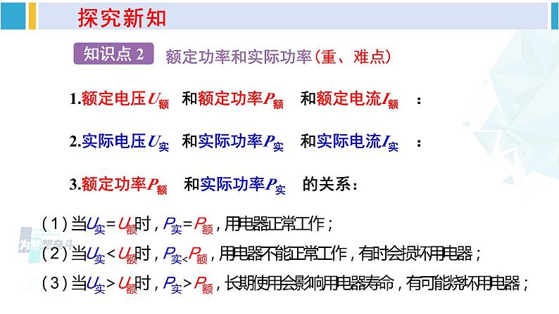 沪科版九年级物理 第十六章 电流做功与电功率 第二课时 额定功率与实际功率（课件）08