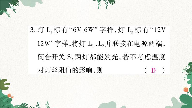 专题十一：灯泡实际功率的比较第4页