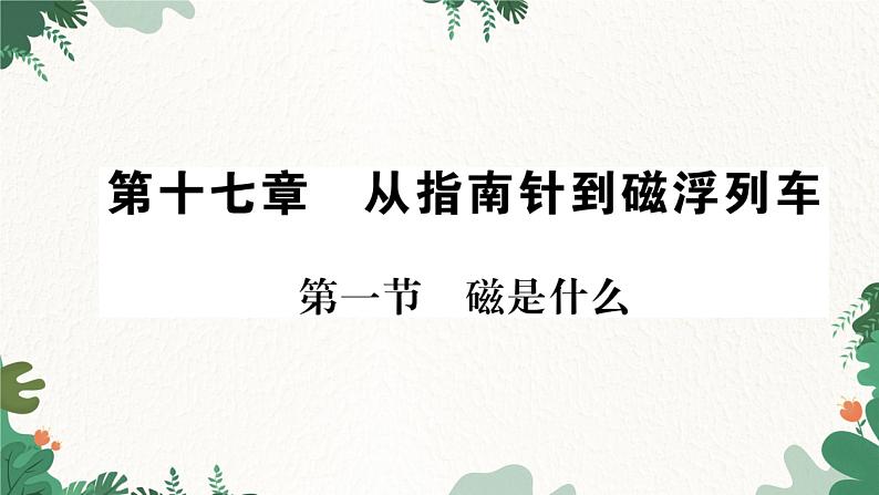 沪科版九年级物理 第十七章 从指南针到磁浮列车习题课件01