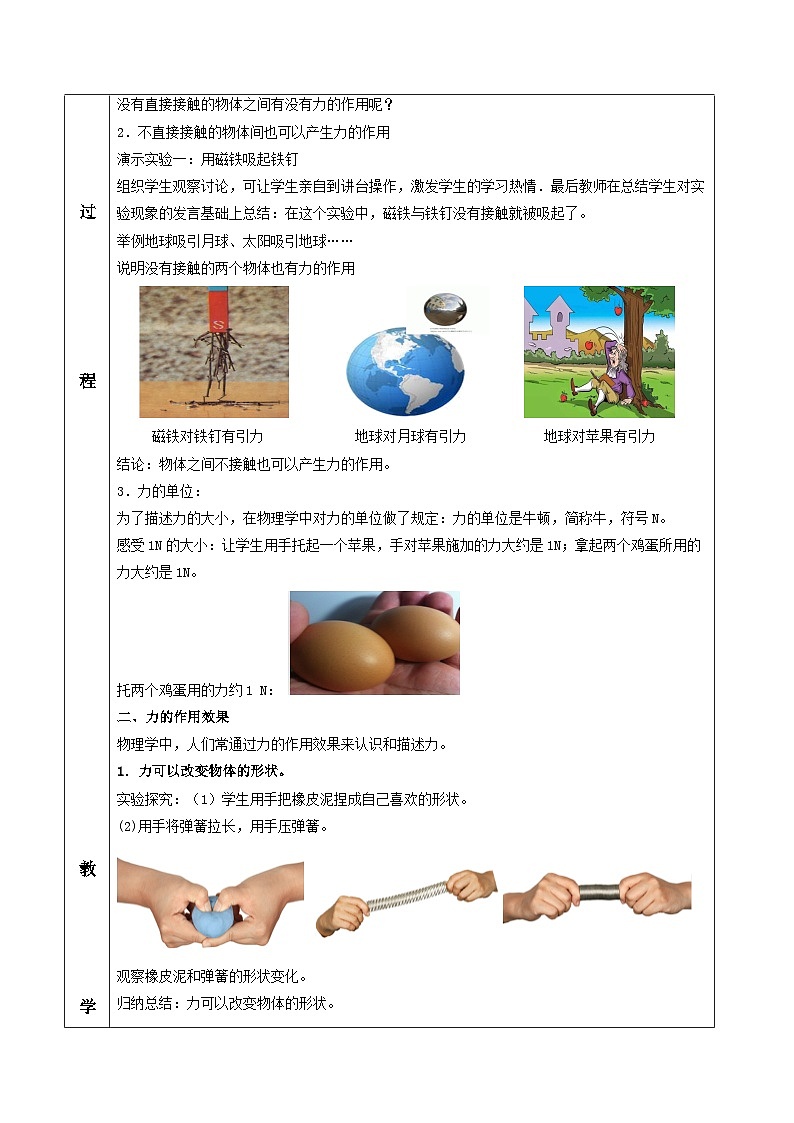 人教版八年级下册物理7.1 力（教学设计）03