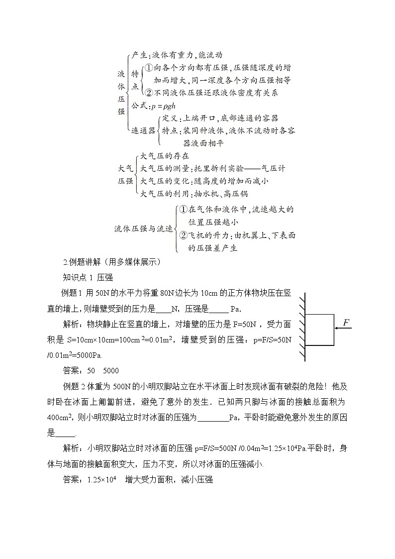 人教版八年级下册物理第九章本章复习和总结（教案）02