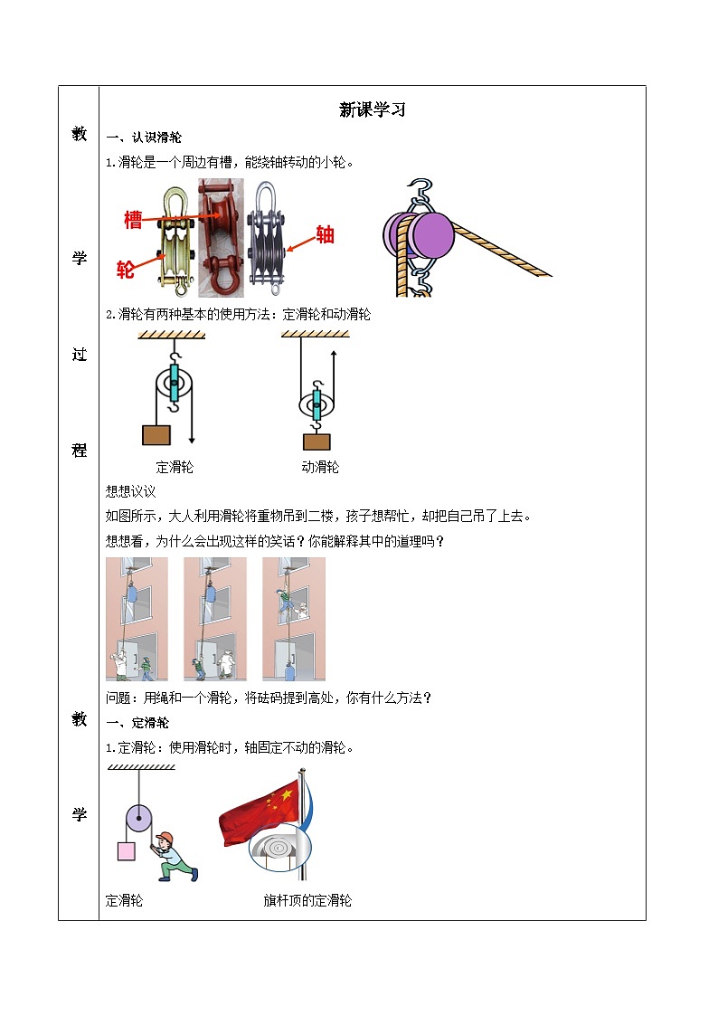 人教版八年级下册物理12.2 滑轮（教学设计）02
