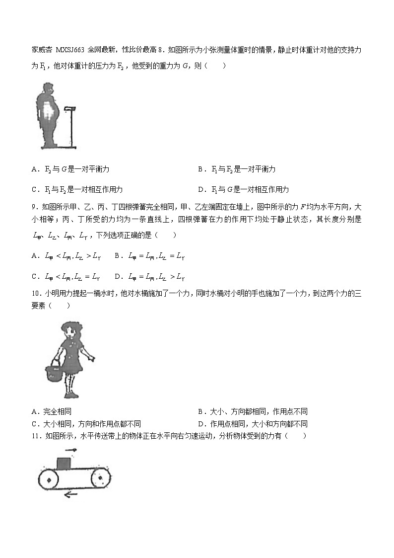 黑龙江省哈尔滨市南岗区工大附中2022-2023学年八年级下学期开学学情检测物理试题第2页