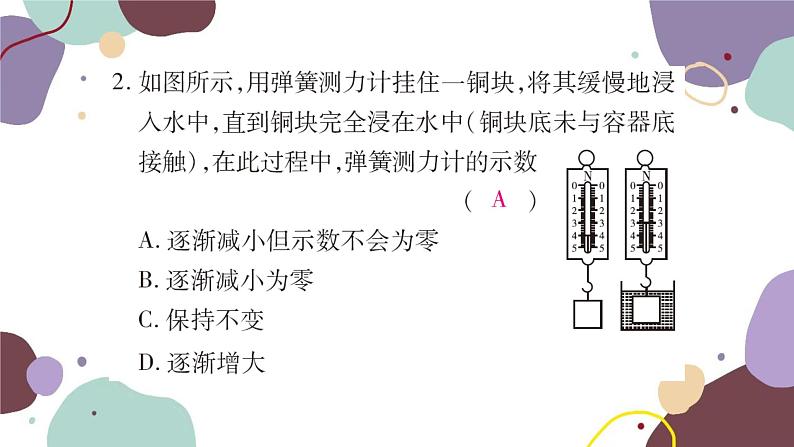 第二节 阿基米德原理 课时1  探究浮力大小与哪些因素有关第6页