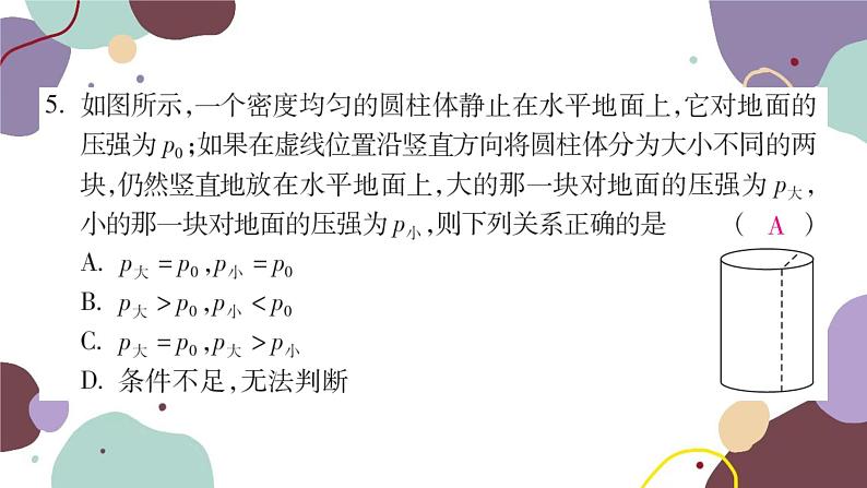 沪科版物理八年级下册 第八章压强检测卷课件第6页