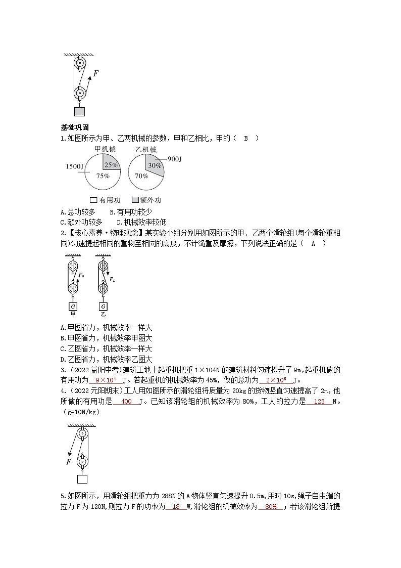沪科版物理八年级下册 第十章第五节 机械效率 课时1习题第2页