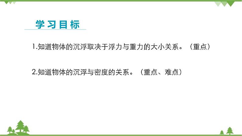 人教版物理八年级下册 第10章浮力第3节物体的浮沉条件第1课时浮沉条件 课件第2页