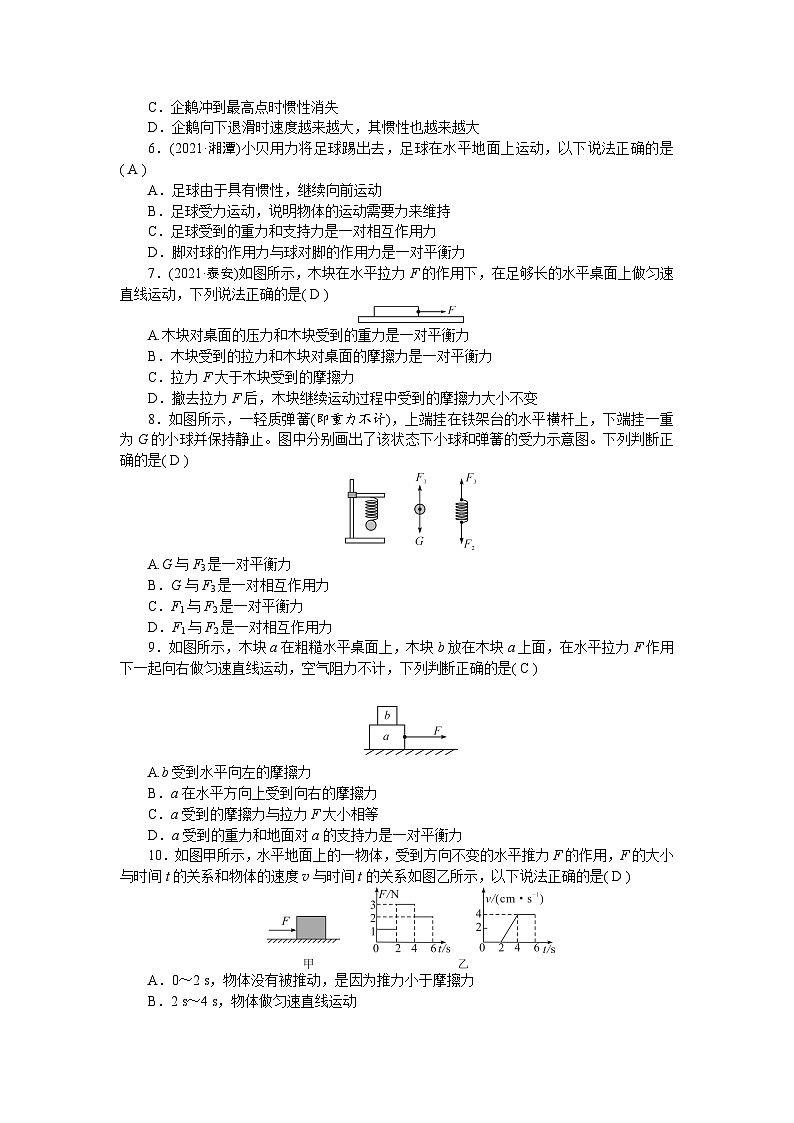 人教版物理八年级下册 第八章综合检测题第2页