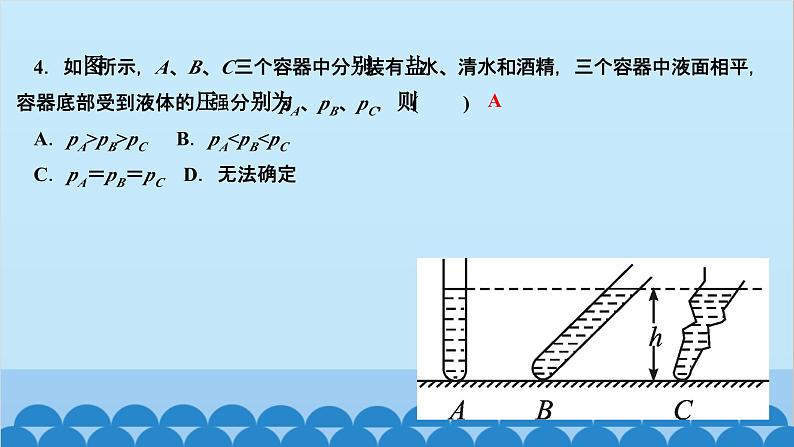 人教版物理八年级下册 第九章 压强 阶段检测(第九章) 课件05