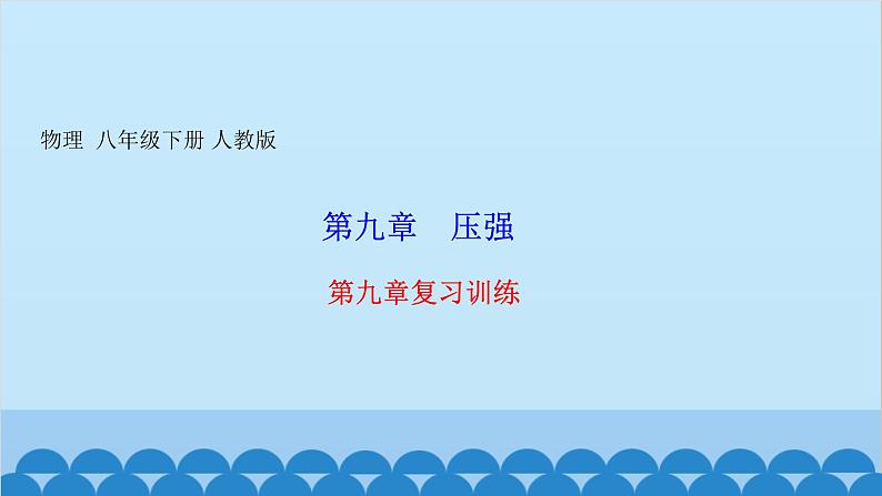 人教版物理八年级下册 第九章复习训练 课件第1页