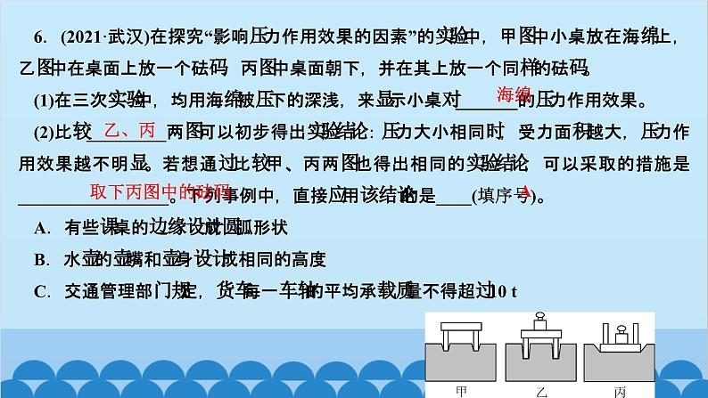 人教版物理八年级下册 第九章复习训练 课件第7页