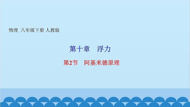 人教版物理八年级下册 第十章　浮力 第二节　阿基米德原理 课件第1页