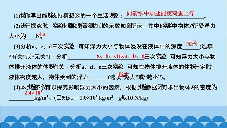 人教版物理八年级下册 第十章　浮力 专题五　与浮力有关的实验 课件03