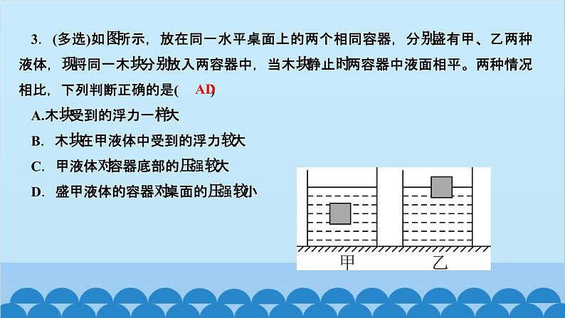 人教版物理八年级下册 第十章复习训练 课件04