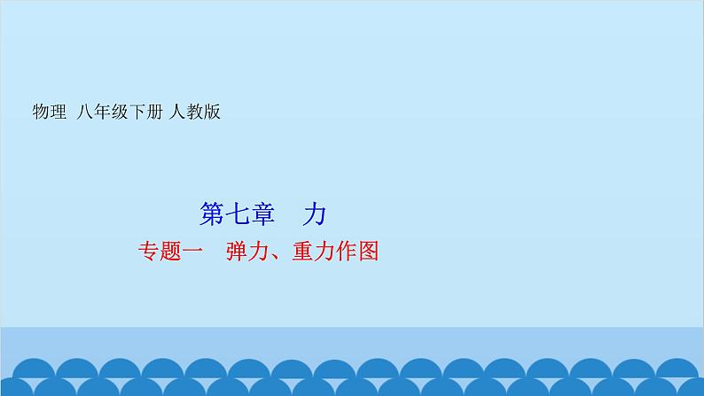 人教版物理八年级下册 第七章 力 专题一　弹力、重力作图 课件第1页