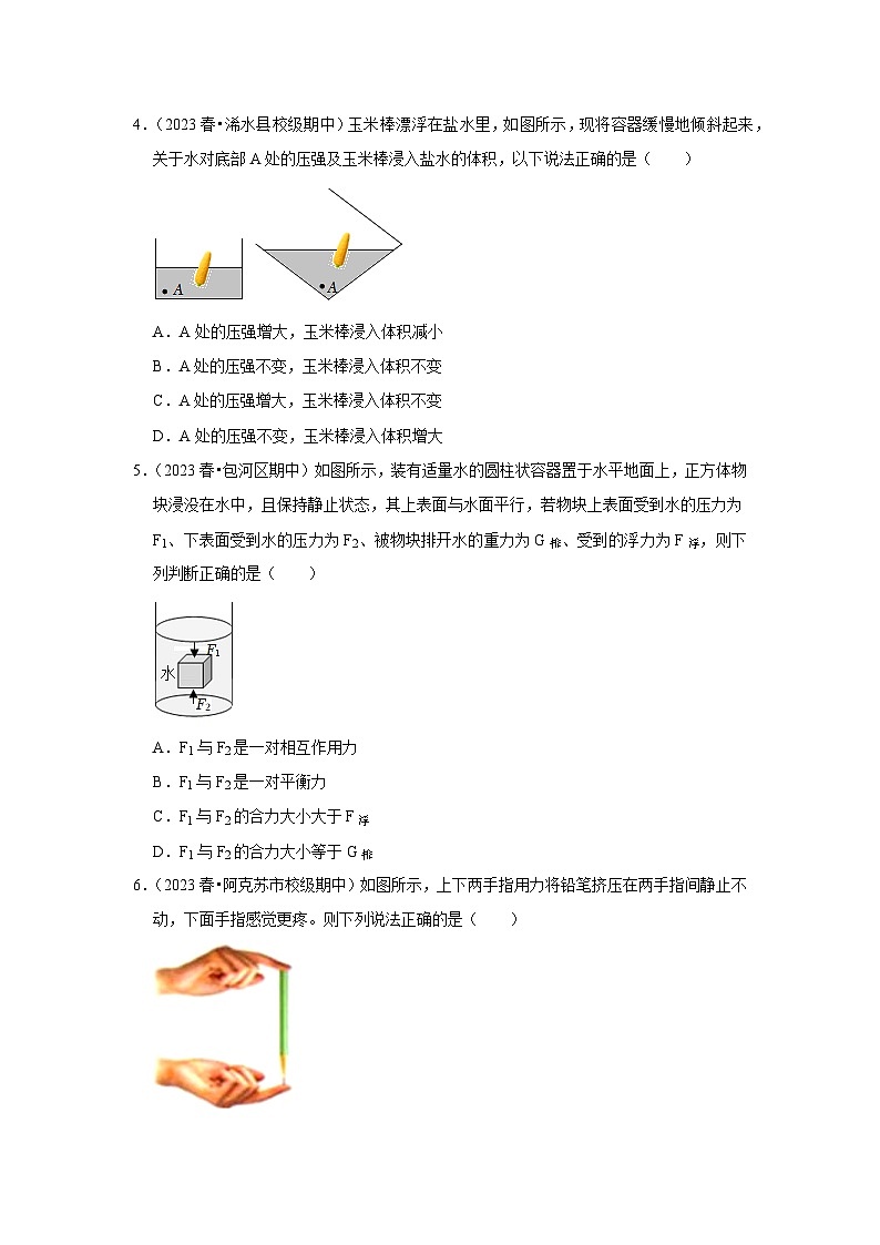 第10章《压强和浮力》真题训练（原卷版）第2页