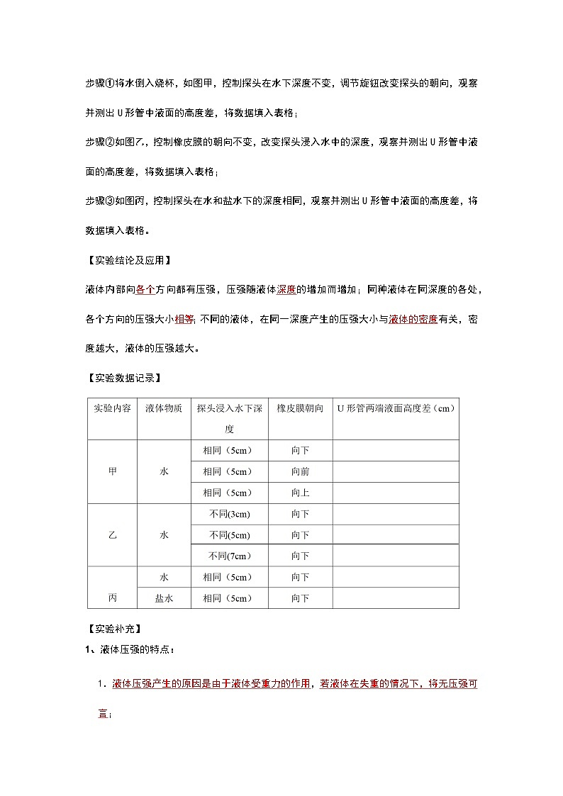 专题09  探究液体压强和浮力大小的影响因素实验分析（原卷版）第2页