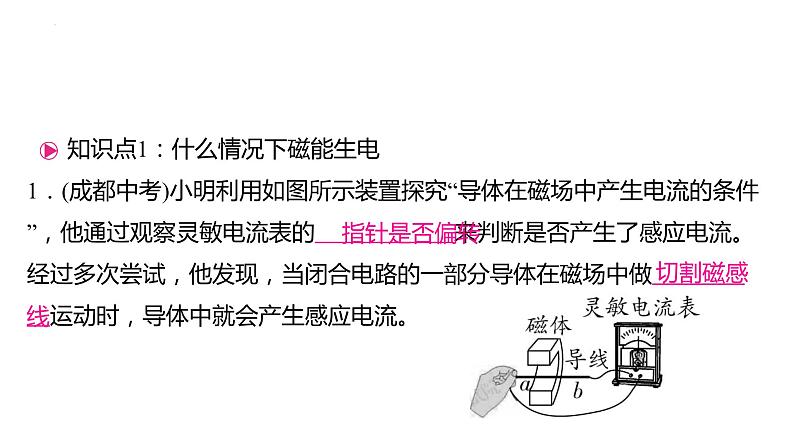 20.5磁生电课件+2023－2024学年人教版物理九年级全一册05