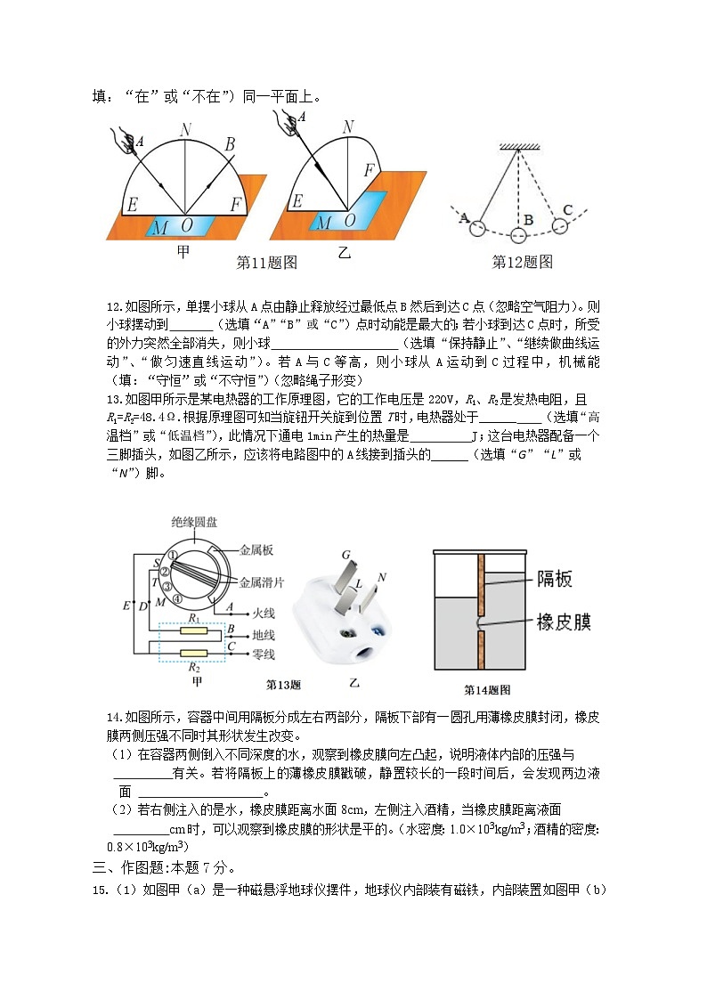 2024年广东省中考适应性考试物理试题第3页