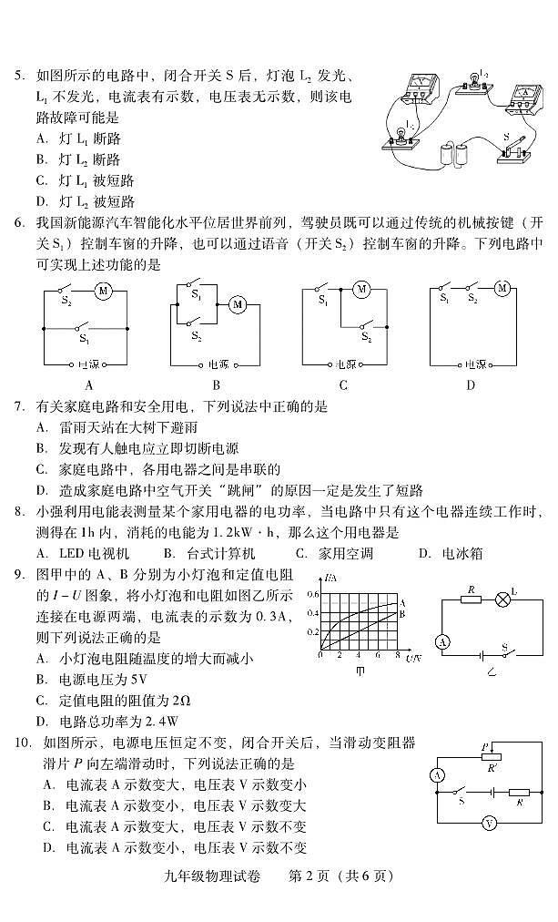 湖南省衡阳市常宁市2023-2024学年九年级上学期期末考试物理试题第2页