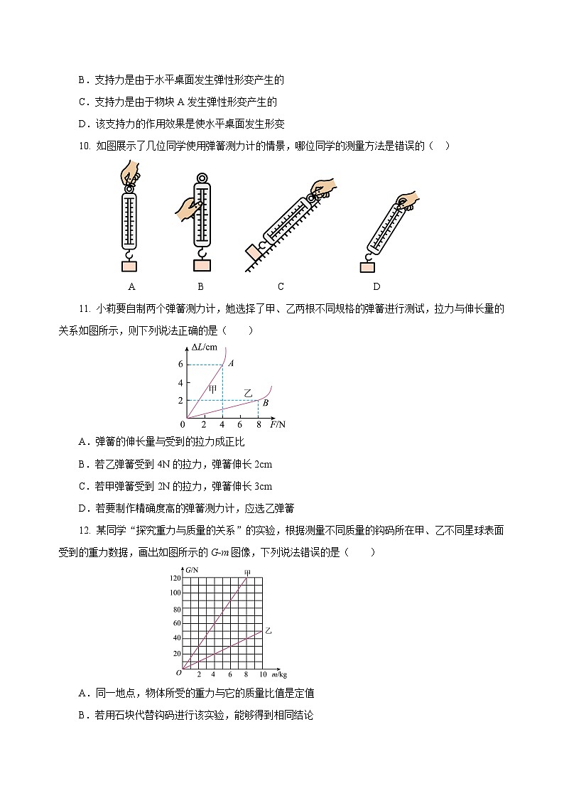 第七章  力（单元测试）-八年级物理下册同步备课系列（人教版）（原卷版）第3页