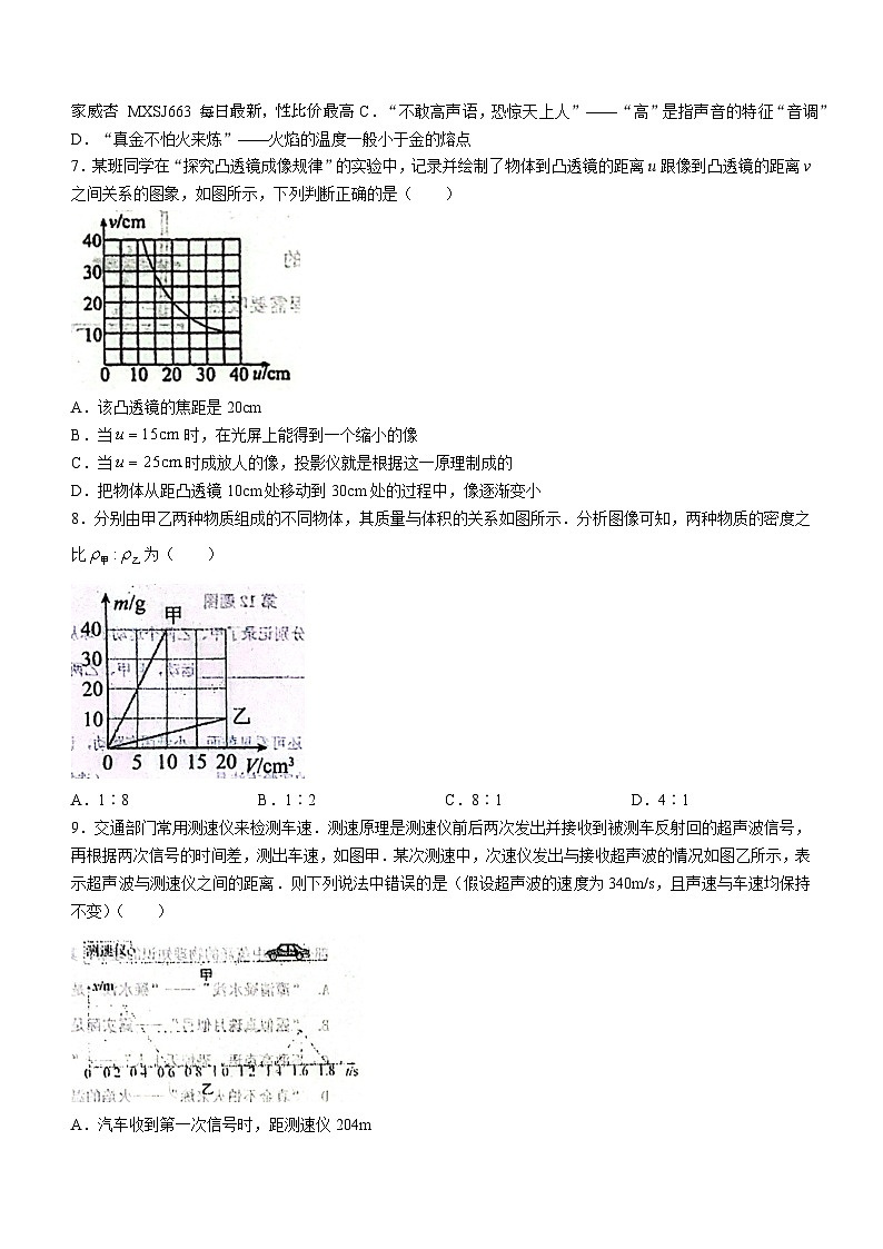 黑龙江省绥化市绥棱县第六中学2023-2024学年九年级下学期开学测试物理试题()02