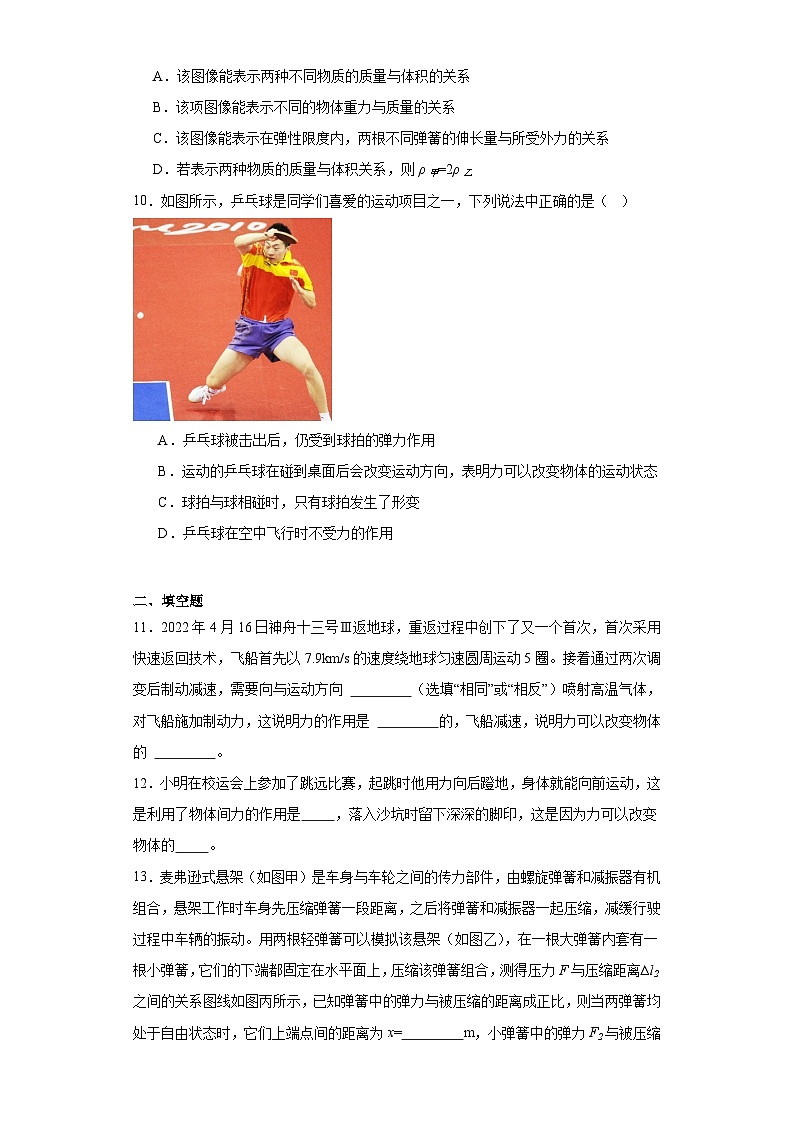 2024年中考物理一轮复习专题：力（含答案）第3页