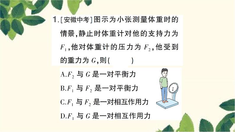 沪科版八年级物理下册 第七章 力与运动习题课件02