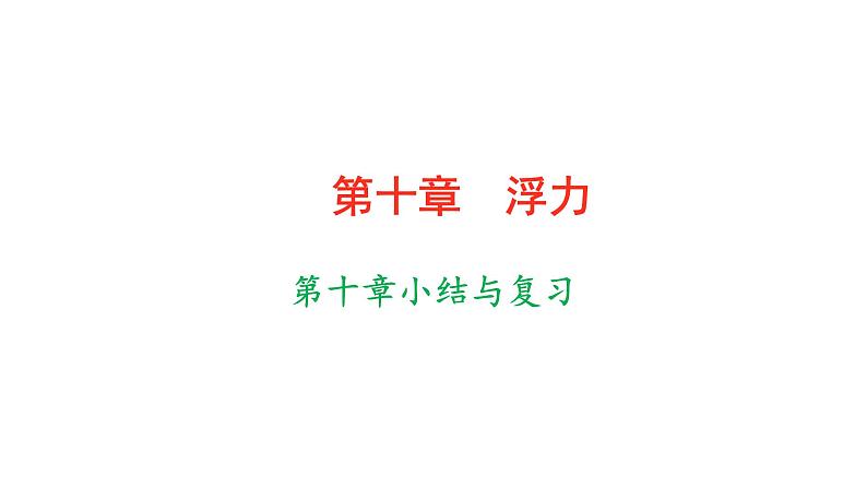 人教版物理八年级下册 第十章浮力小结与复习 课件第1页