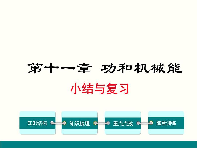 人教版物理八年级下册 第十一章功和机械能小结与复习 课件01