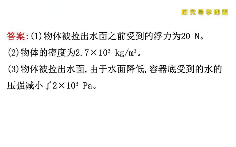 人教版物理八年级下册 综合复习与测试小专题七 课件第7页