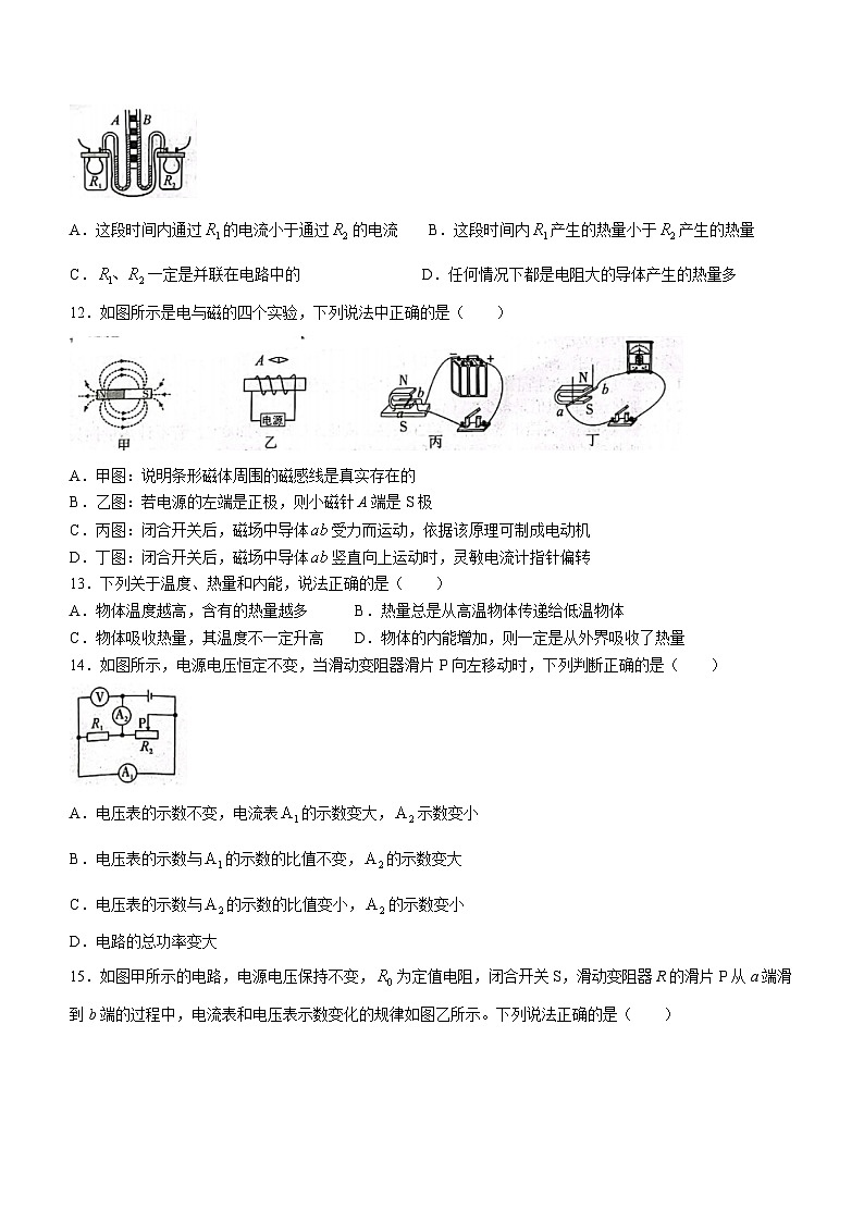 河北省沧州市吴桥县2023-2024学年九年级下学期开学物理试题03
